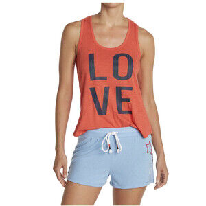PJ Salvage Love Graphic Racerback Tank Top In Red Size S